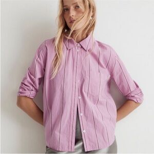 Madewell Signature Poplin Women's Pink Button-Up Shirt